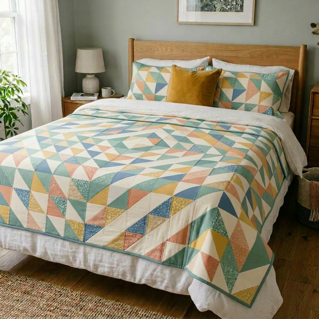 pastel half-square triangle quilt pastel half-square triangle quilt